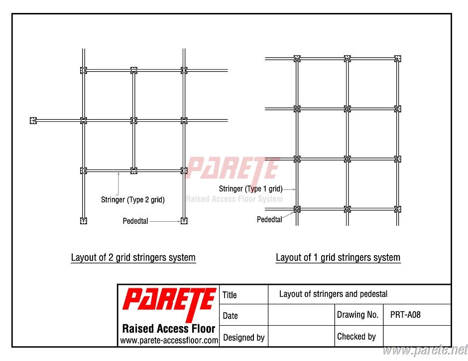 steel raised floor with long stringer